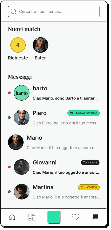 Chatta e organizza lo scambio